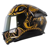 Casco Ls2 Ff808 Samurai Dorado Negro Visor Iridium Dorado